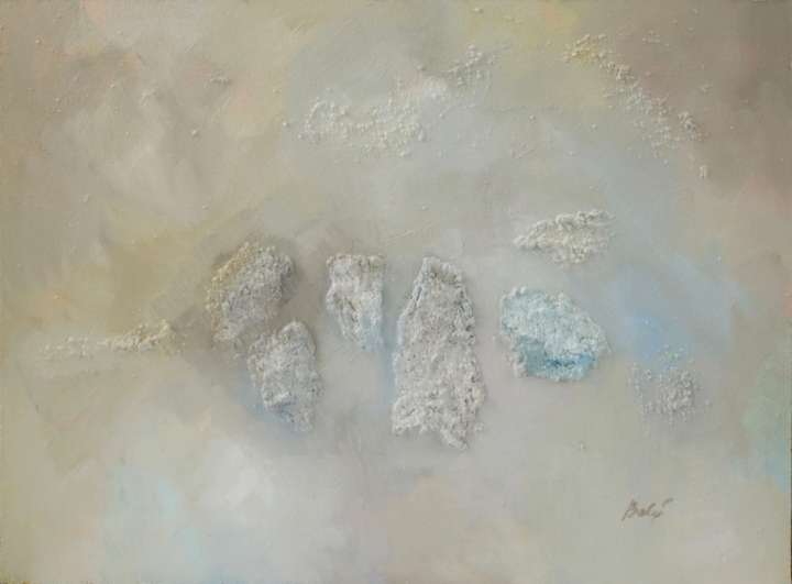 Misty Mountains 1 24 W x 18 H in. Oil on masonite