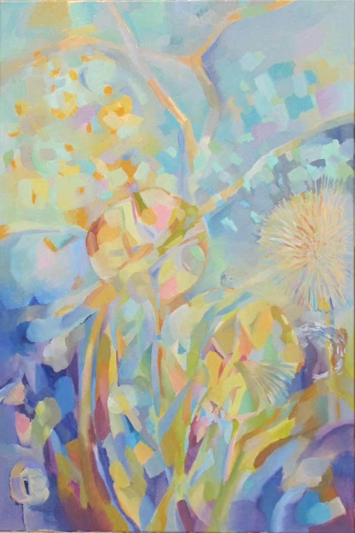 Floral Composition  24 W X 36 H X 2 IN. Oil on canvas.
