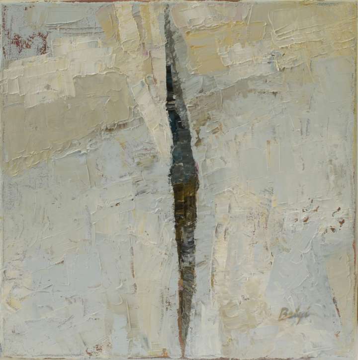 RIFT. OIL ON CANVAS. 12 W X 12 H X 2 IN.
