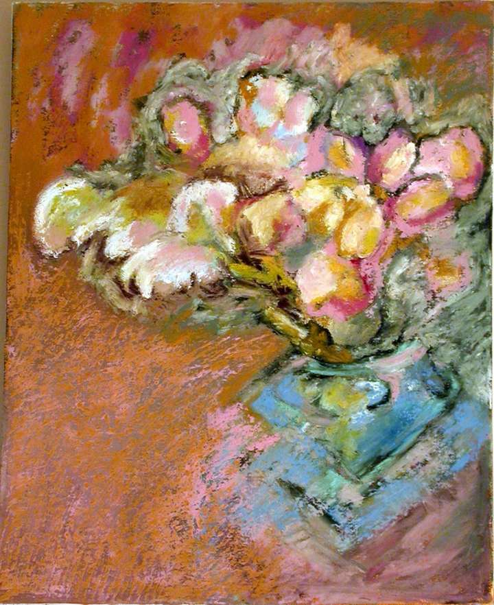 Still Life  14 W X 18 H IN. OIL ON CANVAS BOARD. PRIVATE COLLECTION. CHICAGO, USA.