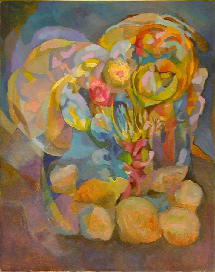 Stone Garden III  12 W X 16 H IN. Oil on canvas board. PRIVATE COLLECTION NEW JERSEY, USA.