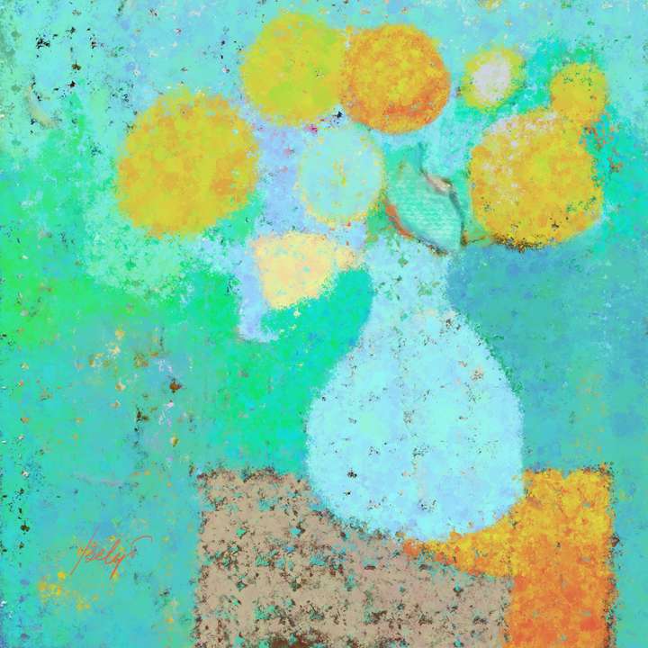 Flowers In A Blue Vase 2